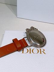 Dior Médaillon Belt Brown Silver Smooth 2.5cm - 3