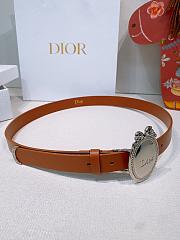 Dior Médaillon Belt Brown Silver Smooth 2.5cm - 2