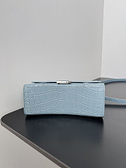 Balenciaga Mini Hourglass Blue Crocodile 19x13x8cm - 5