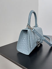 Balenciaga Mini Hourglass Blue Crocodile 19x13x8cm - 4