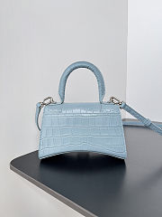 Balenciaga Mini Hourglass Blue Crocodile 19x13x8cm - 3
