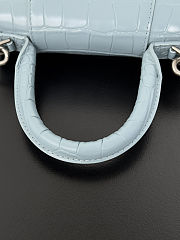 Balenciaga Mini Hourglass Blue Crocodile 19x13x8cm - 2