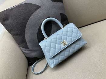 Chanel Coco Handle blue caviar 23cm