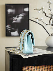 Chanel 26k Flap Bag Light Blue Lambskin in Bloom 25cm - 5