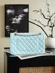 Chanel 26k Flap Bag Light Blue Lambskin in Bloom 25cm - 3