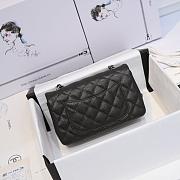 Chanel Mini Flap Bag Black Caviar Silver 20cm - 4