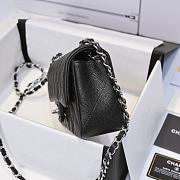 Chanel Mini Flap Bag Black Caviar Silver 20cm - 3