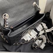 Chanel Mini Flap Bag Black Caviar Silver 20cm - 2