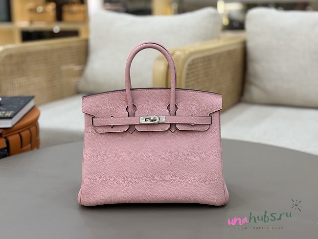 Hermes Birkin 25 Pink Togo Silver  - 1