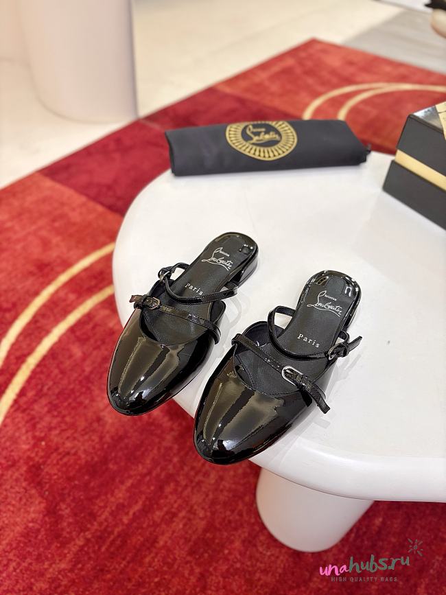Christian Louboutin Jane Nina Mules Patent Black - 1