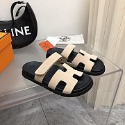 Hermes Chypre black beige suede sandal - 4