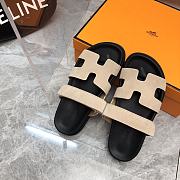 Hermes Chypre black beige suede sandal - 2