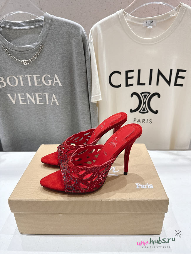 Christian Louboutin Lasera Strass Mule 100 mm red - 1