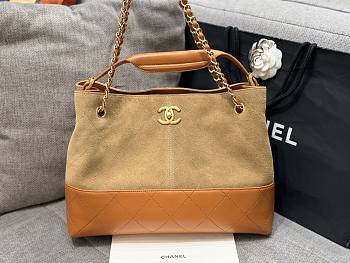 Chanel Suede Calfskin Shiny Lambskin Quilted 35x24x12cm