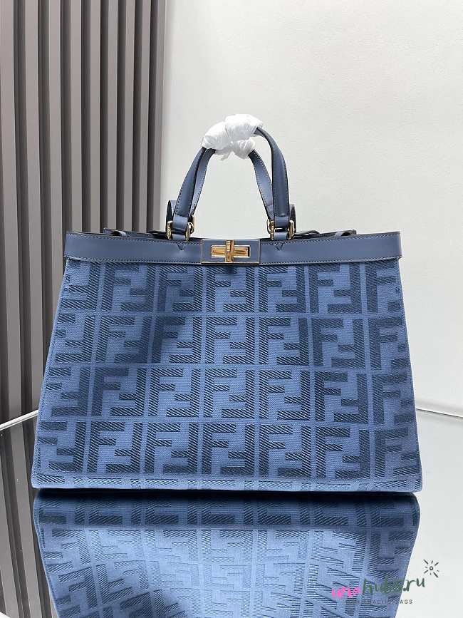 Fendi Peekaboo X-Tote Gray Canvas Bag blue 41x16x30cm - 1