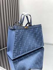Fendi Peekaboo X-Tote Gray Canvas Bag blue 41x16x30cm - 4