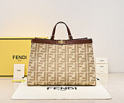 Fendi Peekaboo X-Tote Gray Canvas Bag beige 41x16x30cm - 1
