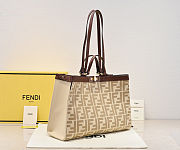 Fendi Peekaboo X-Tote Gray Canvas Bag beige 41x16x30cm - 4