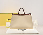 Fendi Peekaboo X-Tote Gray Canvas Bag beige 41x16x30cm - 2