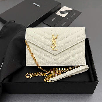 YSL Cassandre Envelope Cream 19x12.5x3.5cm