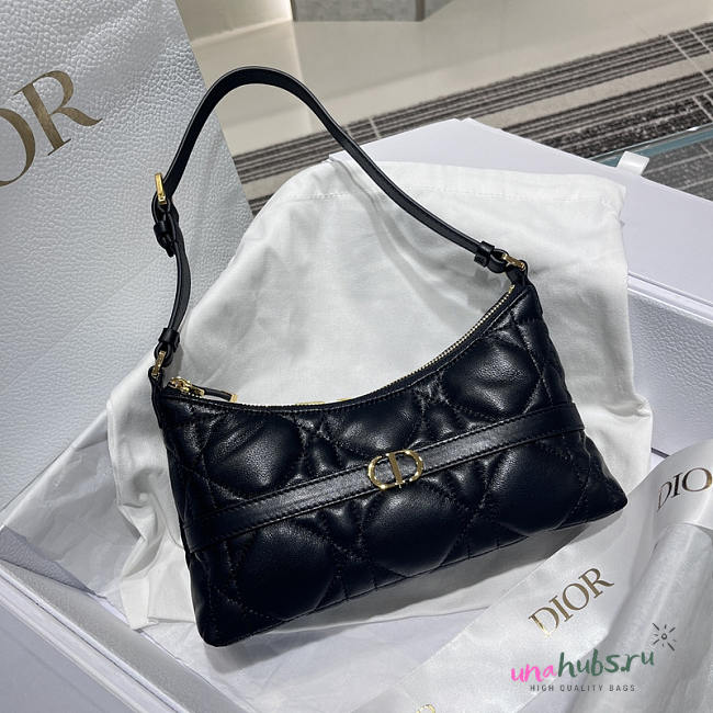 Dior Miss Caro Hobo Mini Bag Black 24x14x6.5cm - 1