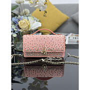 Dior Pink Crystal-Embellished Top-Handle Clutch 21x11.5x4cm - 1