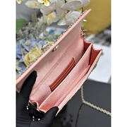 Dior Pink Crystal-Embellished Top-Handle Clutch 21x11.5x4cm - 5