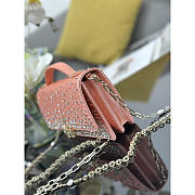 Dior Pink Crystal-Embellished Top-Handle Clutch 21x11.5x4cm - 4