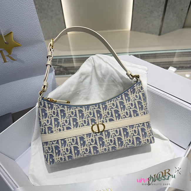 Dior 30 Montaigne Hobo Mini Bag Blue 24x14x6.5cm - 1