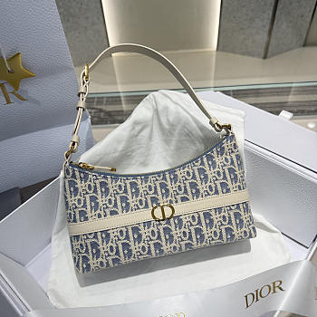 Dior 30 Montaigne Hobo Mini Bag Blue 24x14x6.5cm