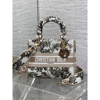 Dior Multicolor Floral Small Lady D-Lite Bag 24x11x20cm
