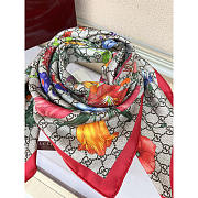Gucci GG Flora Print Silk Scarf Multicolor - 2