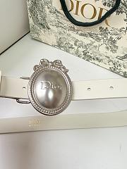 Dior Médaillon Belt White Silver Smooth 2.5cm - 2