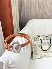 Dior Médaillon Belt Brown Silver Smooth 2.5cm - 3