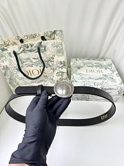 Dior Médaillon Belt Black Silver Smooth 2.5cm - 1