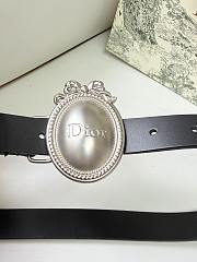 Dior Médaillon Belt Black Silver Smooth 2.5cm - 2