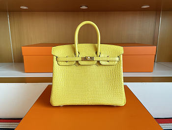Hermes Birkin 25 Yellow Gold Crocodile 25cm
