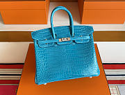 Hermes Birkin 25 blue silver Crocodile 25cm - 1