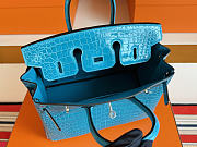 Hermes Birkin 25 blue silver Crocodile 25cm - 4