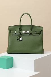 Hermes Birkin 35 Green Silver Togo - 1