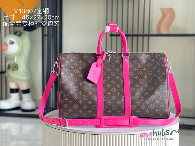 Louis Vuitton Keepall Bandoulière 45 Monogram Pink 45x27x20cm - 1