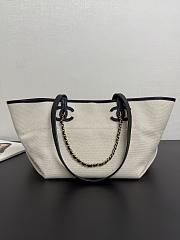 Chanel shopping bag Canvas Calfskin 45x19x21cm - 1