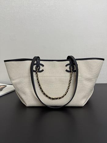 Chanel shopping bag Canvas Calfskin 45x19x21cm