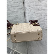 Dior Mini Lady Bag with Chain Trench Red Cannage 17x7x15cm - 5