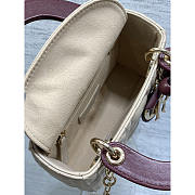 Dior Mini Lady Bag with Chain Trench Red Cannage 17x7x15cm - 4