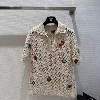 Chanel Top Cotton & Silk Light Beige