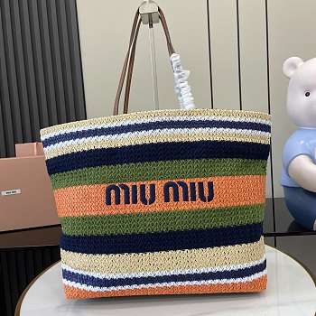 Miu Miu Woven Fabric Tote Bag 40x34x16cm