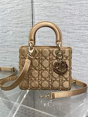 Dior Lady Bag satin embroidered crystal 20cm - 1