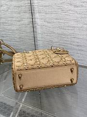 Dior Lady Bag satin embroidered crystal 20cm - 5