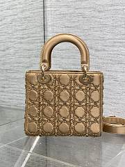 Dior Lady Bag satin embroidered crystal 20cm - 4